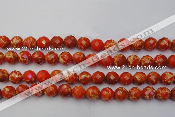 CDE2106 15.5 inches 18mm faceted round dyed sea sediment jasper beads