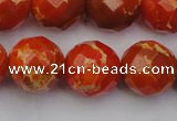 CDE2107 15.5 inches 20mm faceted round dyed sea sediment jasper beads