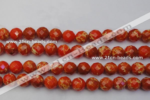 CDE2108 15.5 inches 22mm faceted round dyed sea sediment jasper beads