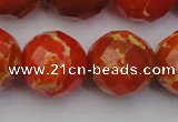 CDE2109 15.5 inches 24mm faceted round dyed sea sediment jasper beads