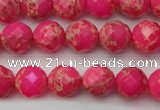 CDE2110 15.5 inches 6mm faceted round dyed sea sediment jasper beads