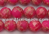 CDE2112 15.5 inches 10mm faceted round dyed sea sediment jasper beads