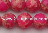 CDE2117 15.5 inches 20mm faceted round dyed sea sediment jasper beads