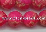 CDE2118 15.5 inches 22mm faceted round dyed sea sediment jasper beads