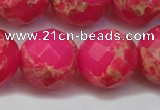 CDE2119 15.5 inches 24mm faceted round dyed sea sediment jasper beads