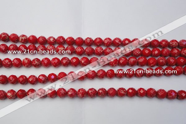 CDE2120 15.5 inches 6mm faceted round dyed sea sediment jasper beads