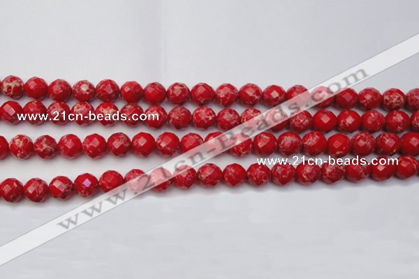 CDE2121 15.5 inches 8mm faceted round dyed sea sediment jasper beads