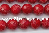 CDE2122 15.5 inches 10mm faceted round dyed sea sediment jasper beads