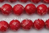 CDE2123 15.5 inches 12mm faceted round dyed sea sediment jasper beads