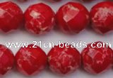 CDE2126 15.5 inches 18mm faceted round dyed sea sediment jasper beads