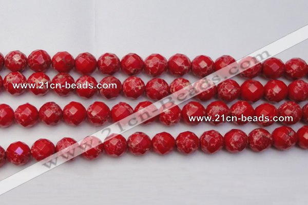 CDE2126 15.5 inches 18mm faceted round dyed sea sediment jasper beads