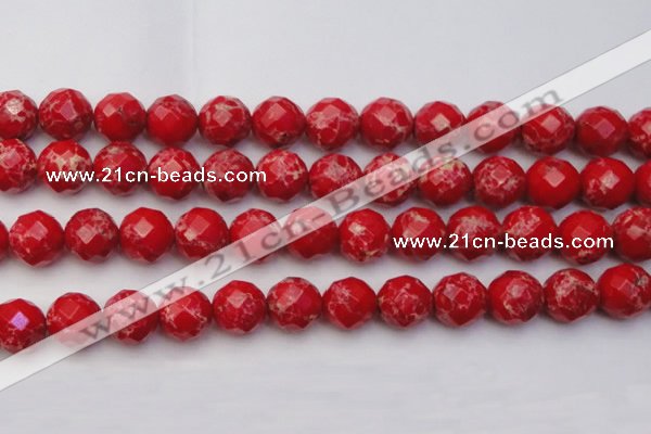 CDE2127 15.5 inches 20mm faceted round dyed sea sediment jasper beads