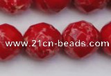 CDE2128 15.5 inches 22mm faceted round dyed sea sediment jasper beads