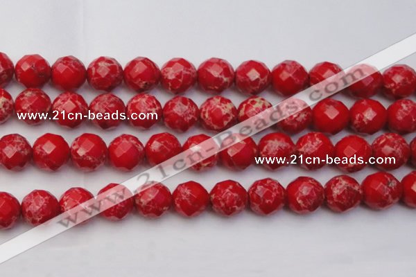 CDE2128 15.5 inches 22mm faceted round dyed sea sediment jasper beads