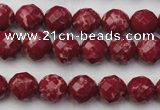 CDE2130 15.5 inches 6mm faceted round dyed sea sediment jasper beads