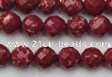 CDE2131 15.5 inches 8mm faceted round dyed sea sediment jasper beads