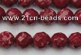 CDE2132 15.5 inches 10mm faceted round dyed sea sediment jasper beads