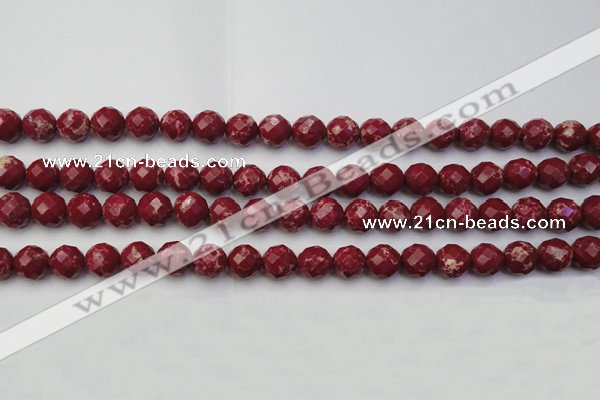 CDE2132 15.5 inches 10mm faceted round dyed sea sediment jasper beads