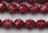 CDE2133 15.5 inches 12mm faceted round dyed sea sediment jasper beads