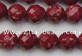 CDE2134 15.5 inches 14mm faceted round dyed sea sediment jasper beads