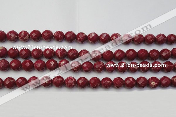 CDE2135 15.5 inches 16mm faceted round dyed sea sediment jasper beads