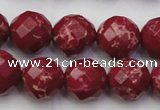 CDE2136 15.5 inches 18mm faceted round dyed sea sediment jasper beads
