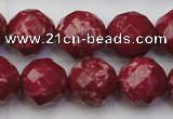 CDE2137 15.5 inches 20mm faceted round dyed sea sediment jasper beads