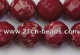 CDE2138 15.5 inches 22mm faceted round dyed sea sediment jasper beads