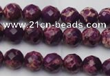 CDE2140 15.5 inches 6mm faceted round dyed sea sediment jasper beads