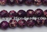 CDE2141 15.5 inches 8mm faceted round dyed sea sediment jasper beads