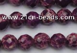 CDE2142 15.5 inches 10mm faceted round dyed sea sediment jasper beads