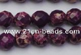 CDE2143 15.5 inches 12mm faceted round dyed sea sediment jasper beads