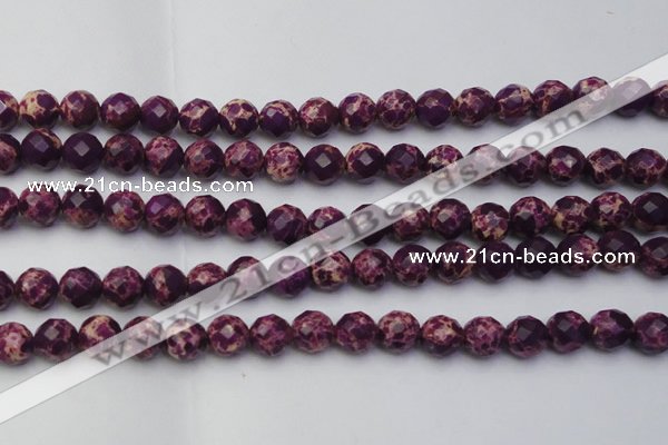 CDE2144 15.5 inches 14mm faceted round dyed sea sediment jasper beads