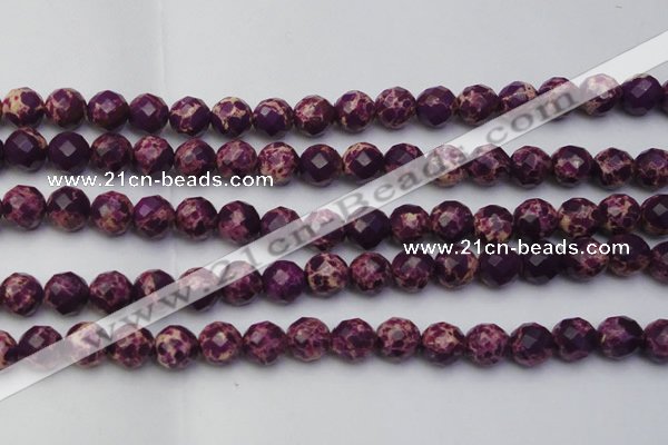 CDE2145 15.5 inches 16mm faceted round dyed sea sediment jasper beads