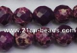 CDE2146 15.5 inches 18mm faceted round dyed sea sediment jasper beads