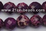 CDE2147 15.5 inches 20mm faceted round dyed sea sediment jasper beads