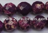 CDE2148 15.5 inches 22mm faceted round dyed sea sediment jasper beads