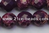 CDE2149 15.5 inches 24mm faceted round dyed sea sediment jasper beads