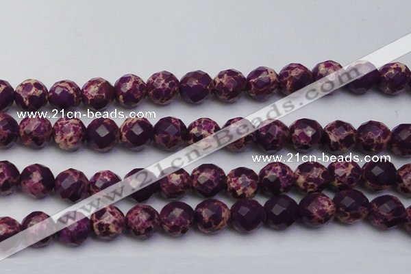 CDE2149 15.5 inches 24mm faceted round dyed sea sediment jasper beads