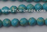 CDE2150 15.5 inches 6mm faceted round dyed sea sediment jasper beads