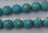CDE2151 15.5 inches 8mm faceted round dyed sea sediment jasper beads