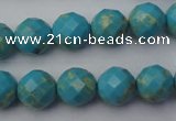 CDE2152 15.5 inches 10mm faceted round dyed sea sediment jasper beads