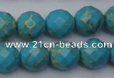 CDE2156 15.5 inches 18mm faceted round dyed sea sediment jasper beads