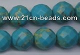 CDE2157 15.5 inches 20mm faceted round dyed sea sediment jasper beads