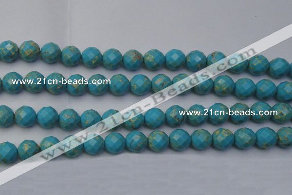 CDE2157 15.5 inches 20mm faceted round dyed sea sediment jasper beads