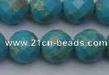 CDE2158 15.5 inches 22mm faceted round dyed sea sediment jasper beads