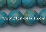 CDE2159 15.5 inches 24mm faceted round dyed sea sediment jasper beads