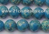 CDE2163 15.5 inches 12mm faceted round dyed sea sediment jasper beads