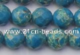 CDE2165 15.5 inches 16mm faceted round dyed sea sediment jasper beads