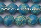 CDE2166 15.5 inches 18mm faceted round dyed sea sediment jasper beads